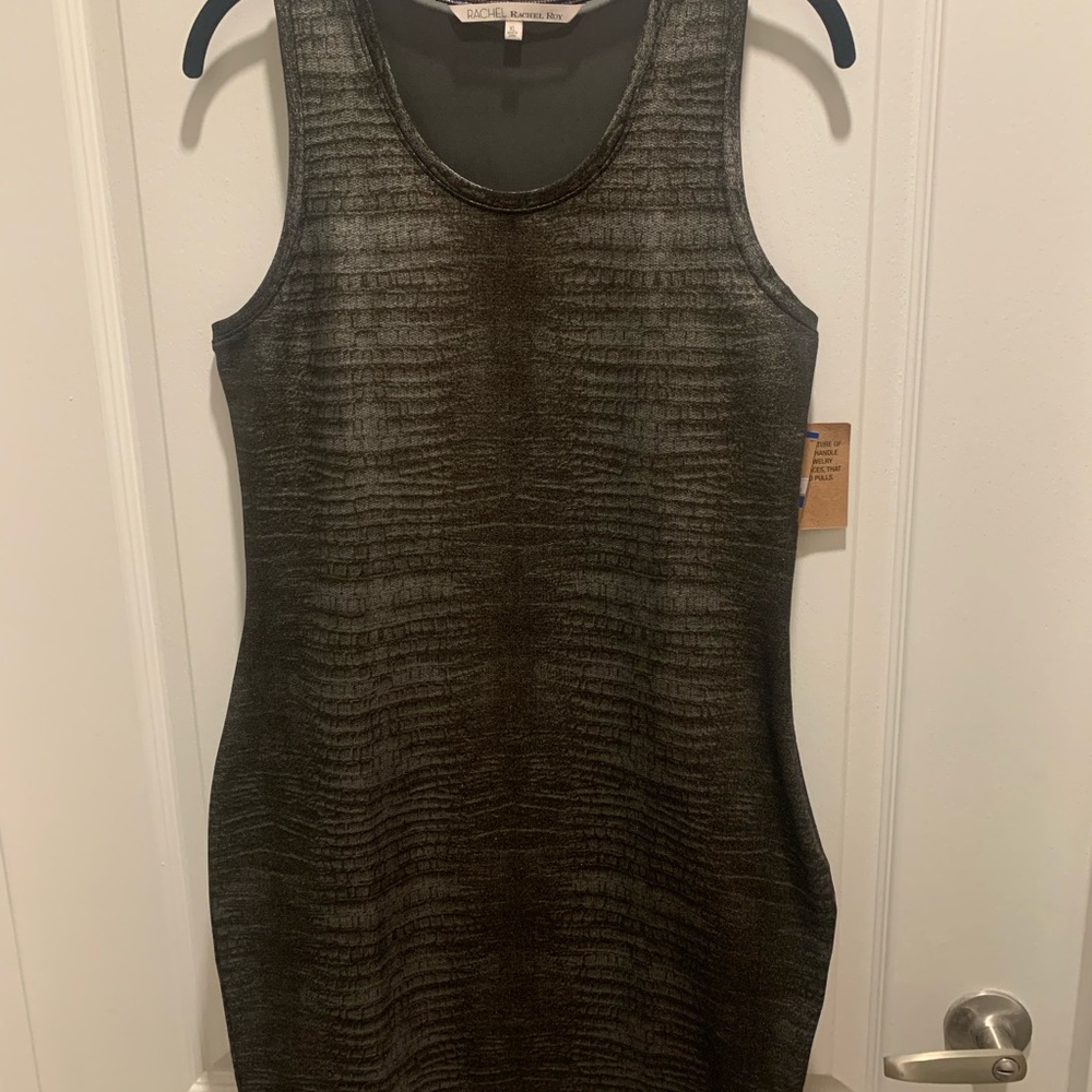 RACHEL Rachel Roy Metallic Black Mini Dress